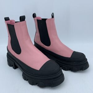 Portland Boot Company Womens 8 Grunge Goth Combat Booties Pink Chunky Punk Biker